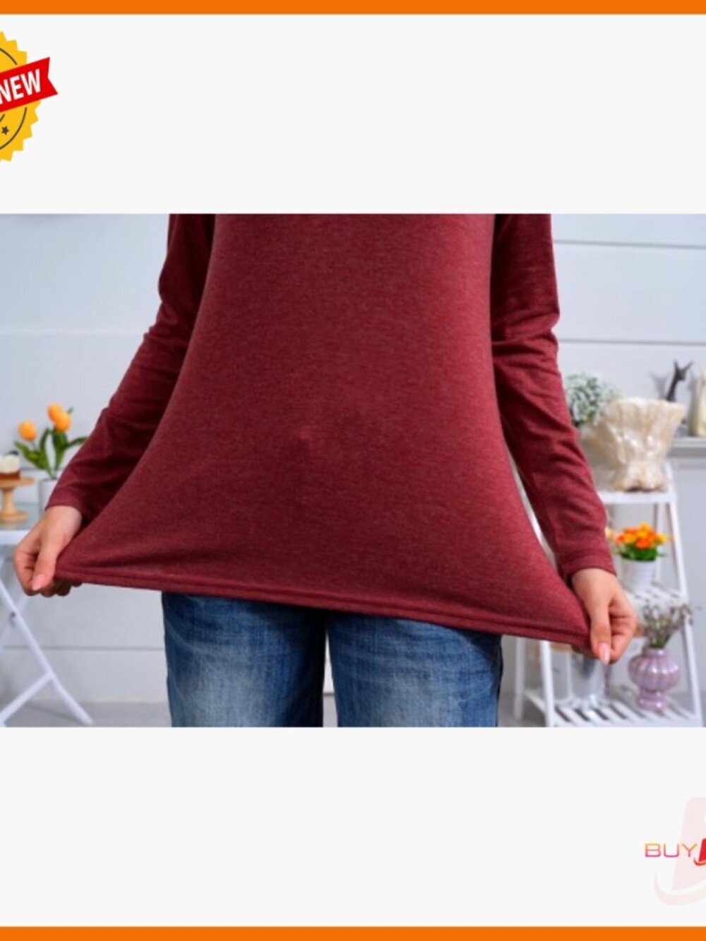 5 Pack Women's Long Sleeve V-Neck Tees, Loose Fit Basic Tops, Polyester Cotton - Picture 7 of 7